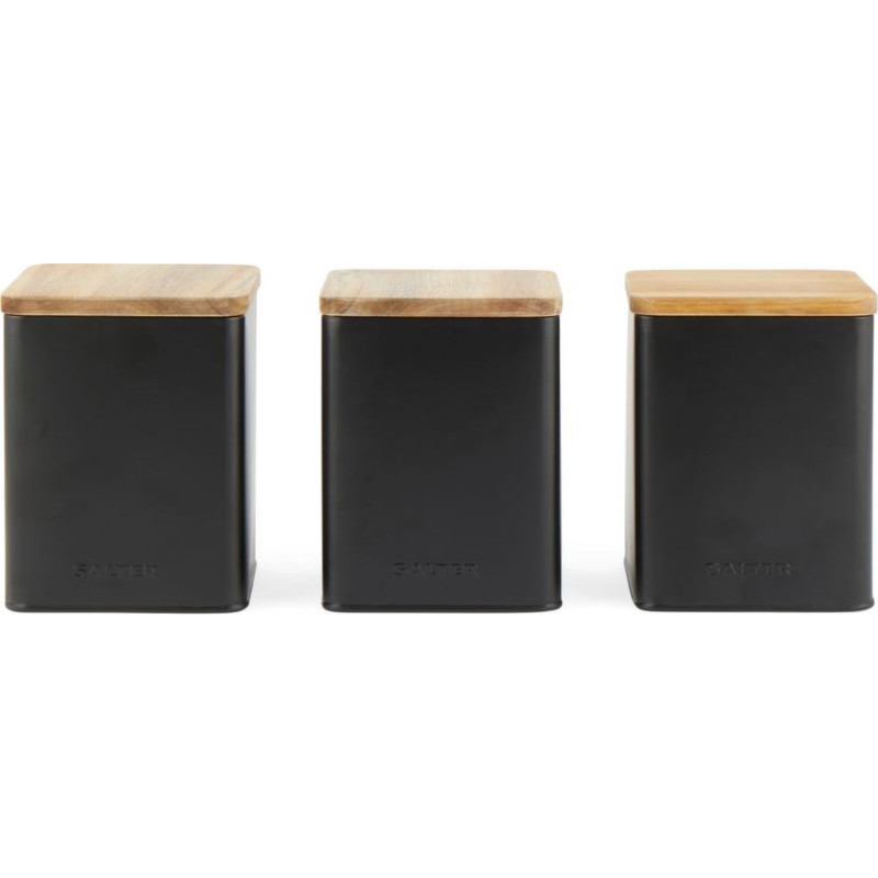 Salter BW12898EU7 Toronto 3-Piece Canister Set Black