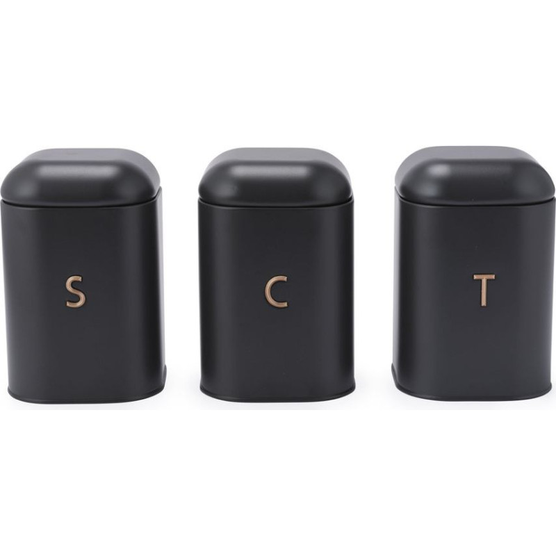 Salter BW13729EU7 Pebble 3-Piece Canister Set Charcoal