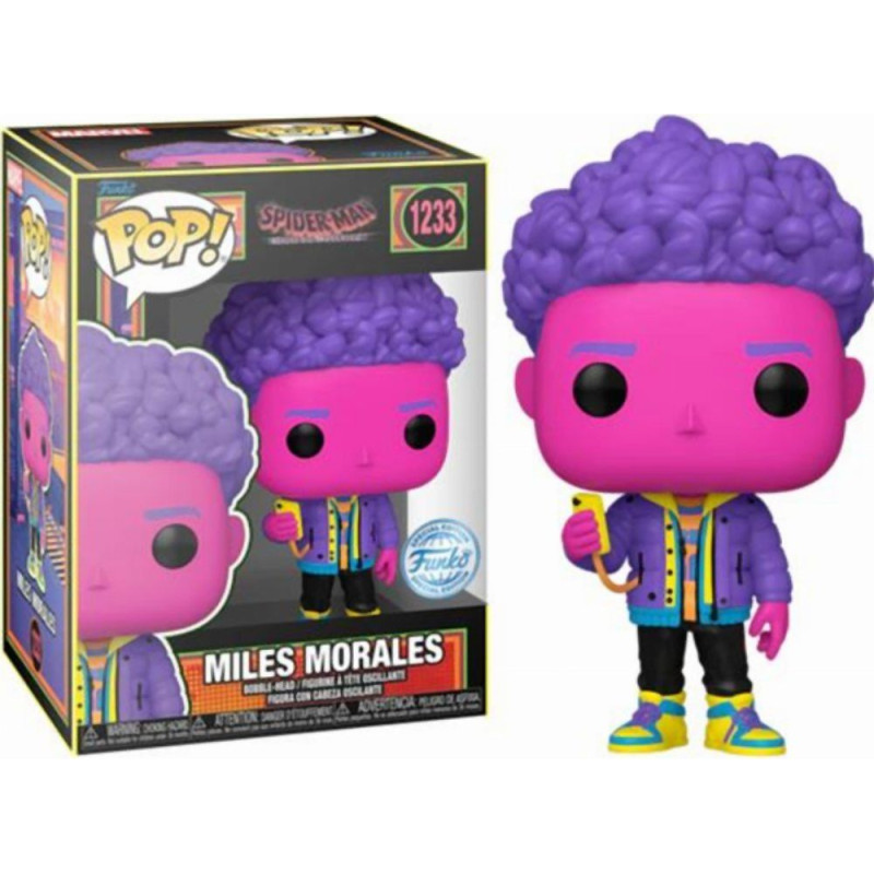 Funko Pop! Marvel: Spider-Man Across the Spider-Verse - Miles Morales (Blacklight) (Special Edition) #1233 Bobble-Head Vinyl Figure