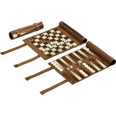 Philos Chess Backgammon Checkers Set, travel, imitation leather, field 25 mm šahs nardi dambrete