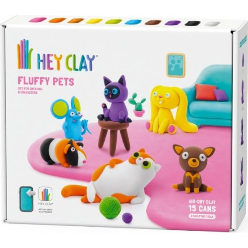 Tm Toys Hey clay masa plastyczna puchate zwierzaki