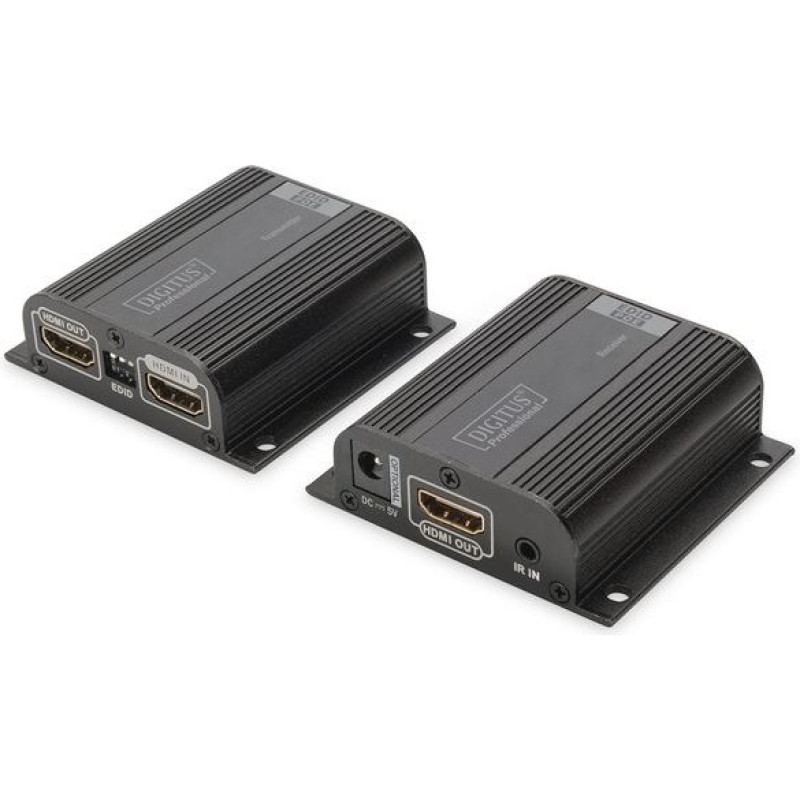 Digitus Przedłużacz/extender hdmi do 50m po skrętce cat.6/7 utp, 1080p 60hz fhd, hdcp 1.2, ir, audio (zestaw)
