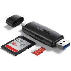 Ugreen adapter czytnik kart sd / micro sd (usb-a / usb-c) czarny (cm304)