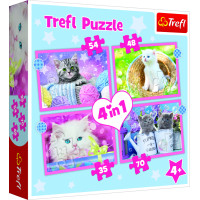 Trefl Pužļu komplekts 4in1 Kaķi