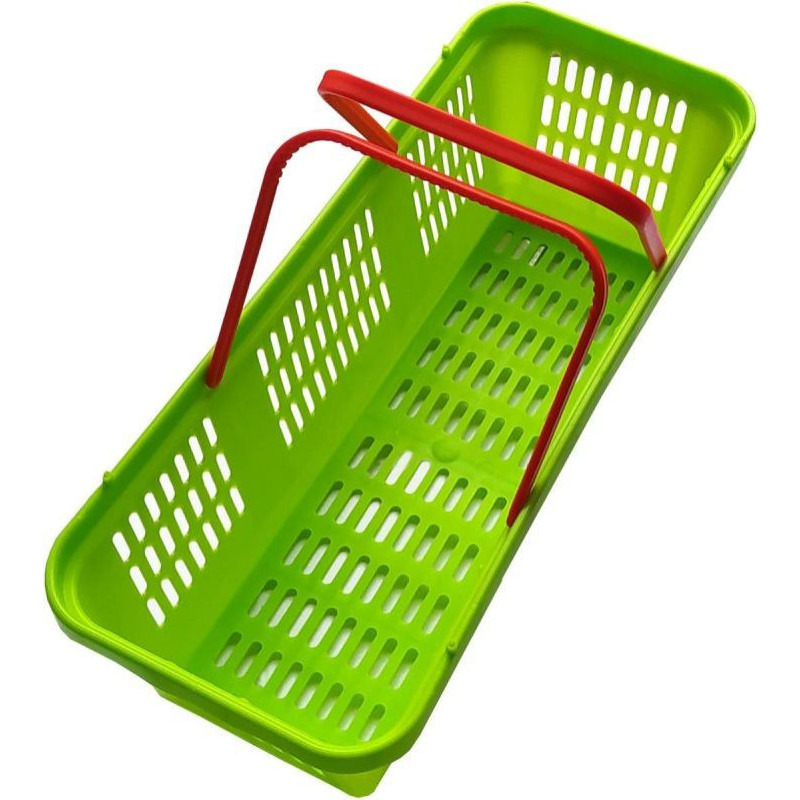 OPENWORK PLASTIC BASKET FOR FRUIT AND VEGETABLES WITH HANDLE