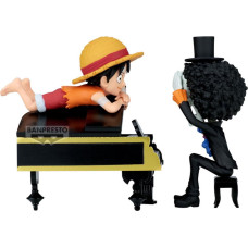 Banpresto World Collectable Figure Log Stories: One Piece - Monkey D.Luffy & Brook Statue (8cm) (29640)