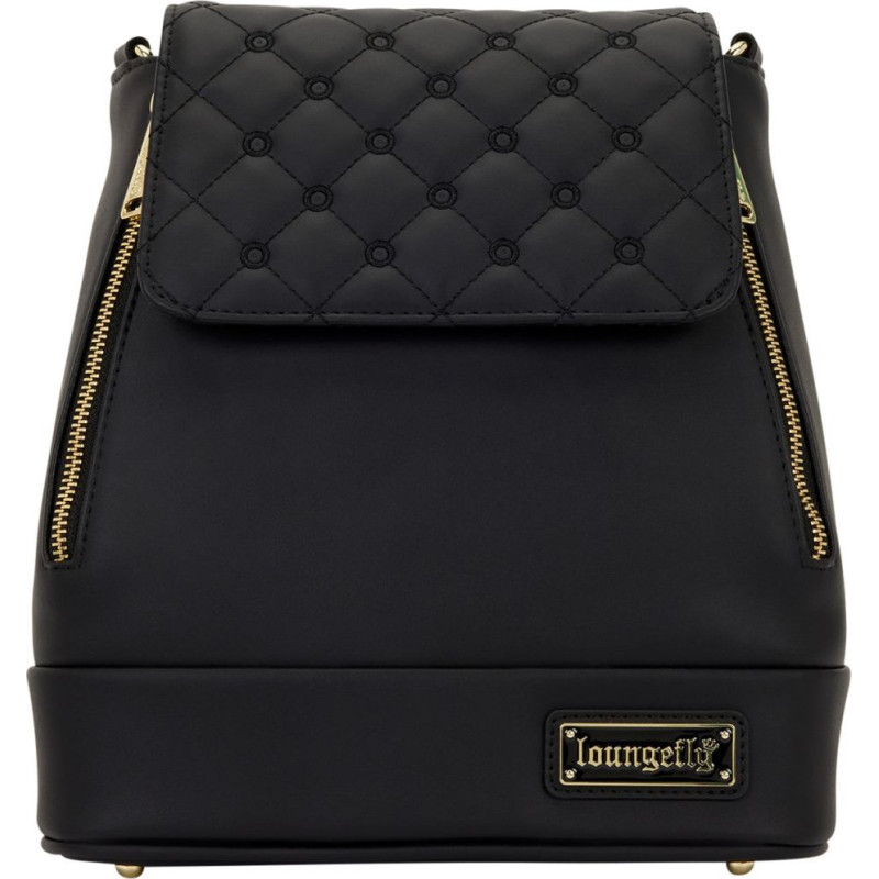 Loungefly : Black Pin Trader Convertible Mini Backpack & Crossbody Bag (LFBK0218)