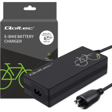 Qoltec Ładowarka do roweru elektrycznego 36v | 42v | 2a | wtyczka bosch 3pin + kabel zasilający