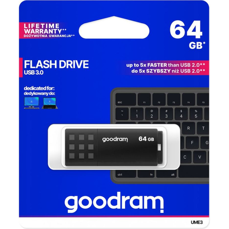 Goodram Pendrive ume3 64gb usb 3.0 czarny