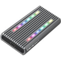 Qoltec Obudowa | kieszeń na dysk m.2 ssd | sata | nvme | rgb led | usb-c| 4tb