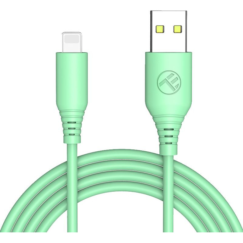 Tellur Silicone USB to Lightning Cable 3A 1m Green