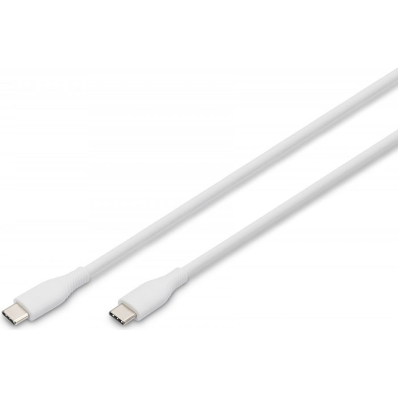 Digitus Kabel zasilający silikonowy usb-c - usb-c, usb 2.0 60w, 1m biały