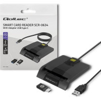Qoltec Inteligentny czytnik chipowych kart id scr-0634 | usb typu c