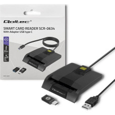 Qoltec Inteligentny czytnik chipowych kart id scr-0634 | usb typu c