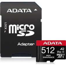 Adata Karta microsd high endurance 512gb uhs1 u3 v30 a2 100/85mb/s + adapter