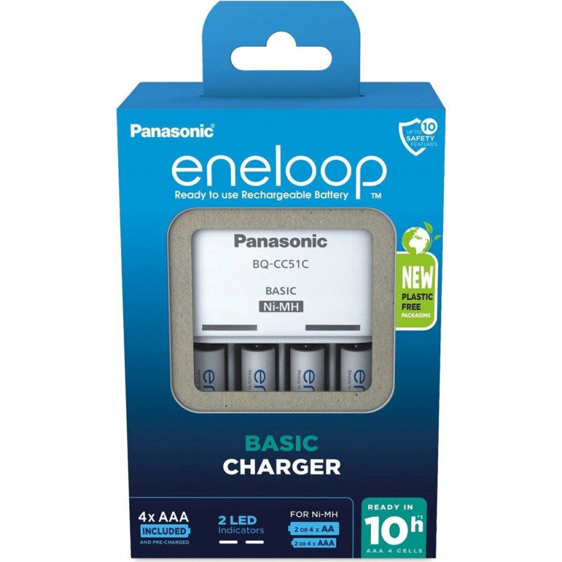 Panasonic Ładowarka panasonic basic + 4x aaa eneloop 800 mah