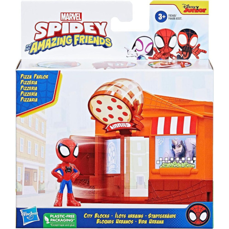 Hasbro Disney Junior Marvel: Spidey and His Amazing Friends - City Blocks Pizza Parlor Playset (F8360)