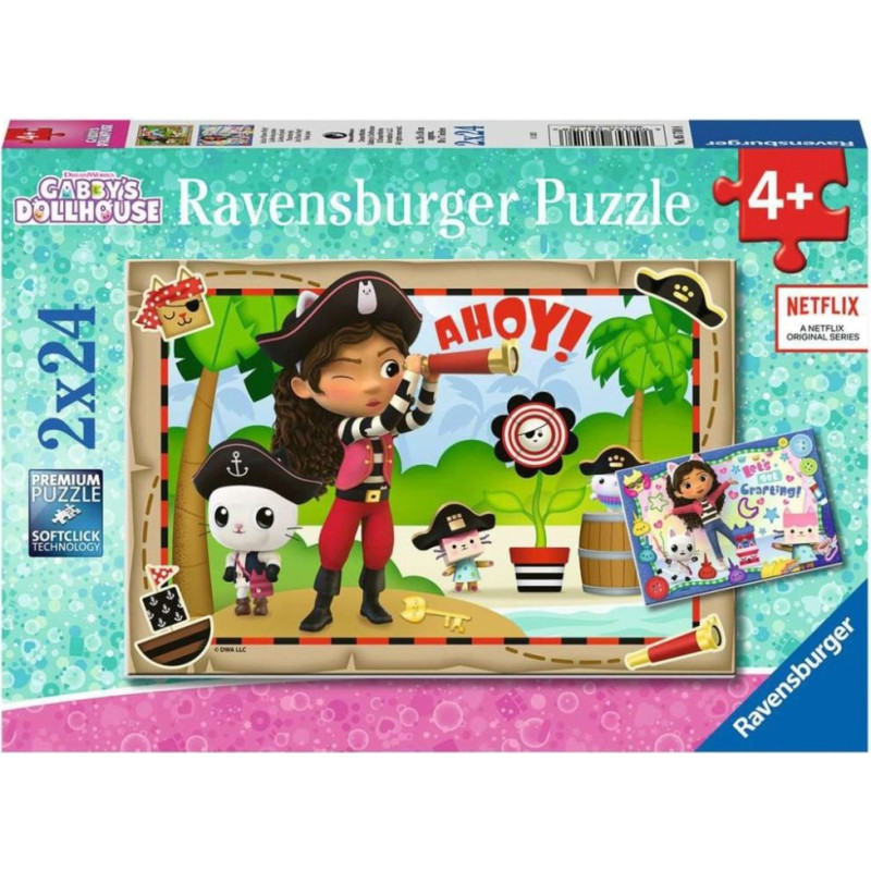 Ravensburger Puzzle: Gabbys Dollhouse - Lets Pirate Party! (2x24pcs) (5710)