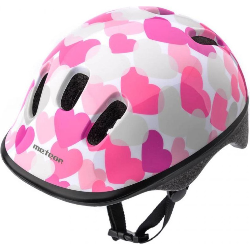 Meteor Bike helmet Meteor KS06 Hearts pink size XS 44-48cm Jr 24818