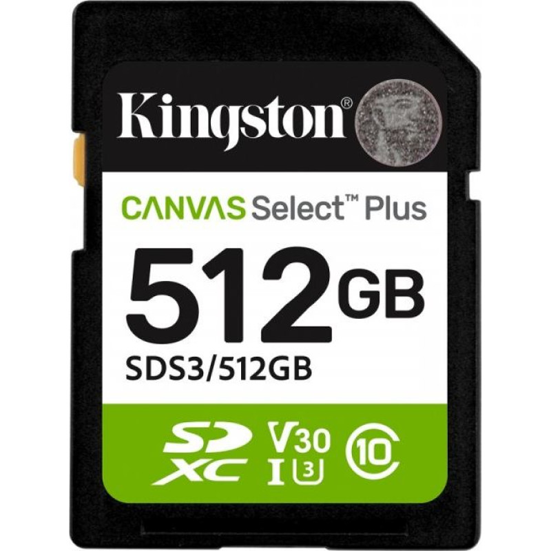 Kingston Karta pamięci sd 512gb canvas select plus gen3 150mb/s
