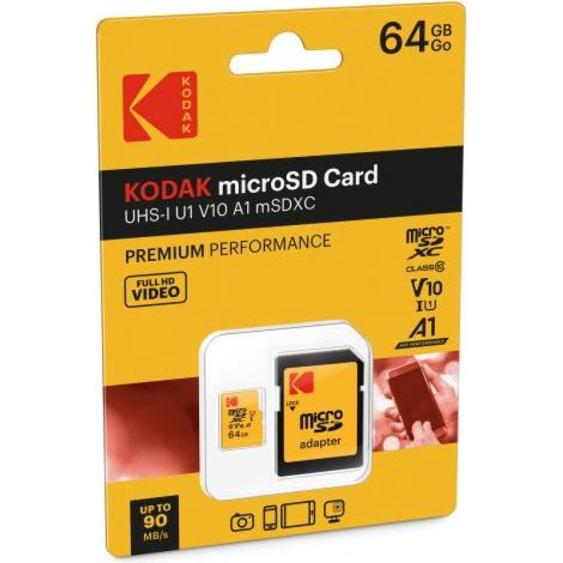 Kodak mSD 64GB UHS-I U1 V10 A1 Premium EKMSDM64GXC10K