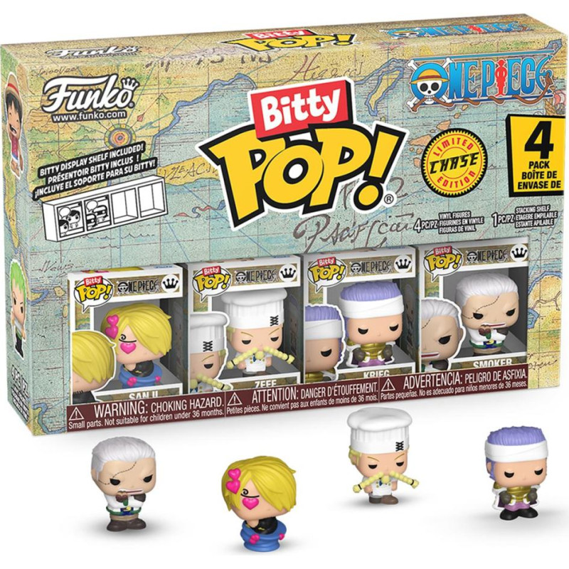 Funko Bitty Pop! 4-Pack: One Piece - Sanji, Zeff, Krieg, Bitty Pop! Chase Vinyl Figures