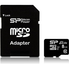 Silicon Power Karta pamięci silicon power microsdhc elite 8gb cl10 uhs-1 (u1) + adapter microsd-sd (sp008gbsthbu1v10sp)