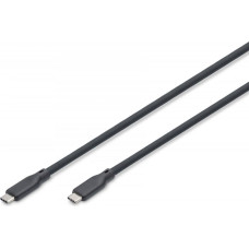 Digitus Kabel połączeniowy silikonowy usb-c - usb-c, usb 4 gen3 40g 8k 240w, 0,5m czarny
