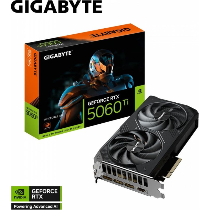 Gigabyte Karta graficzna geforce rtx 5060 ti windforce 16g 128bit gddr7 hdmi/3dp