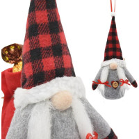 DECORATIVE SANTA CLAUS WITH GIFT BAG 20CM GIRL