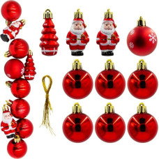 Mica SAFE PLASTIC BALL FORM SANTA CLAUS CHRISTMAS TREE 10 PCS MICA
