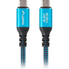 Lanberg kabel usb-c m/m usb4 0.5m 240w 8k 60hz czarno-niebieski