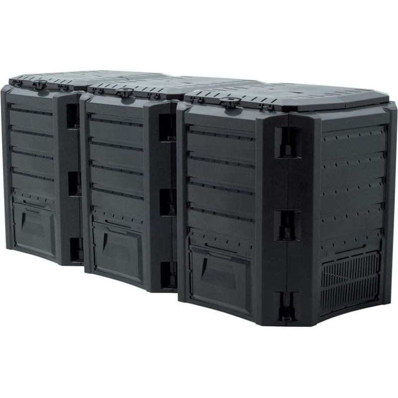 EKOBAT GARDEN COMPOST BIN SEGMENTED MODULE COMPOGREEN 1200L - BLACK