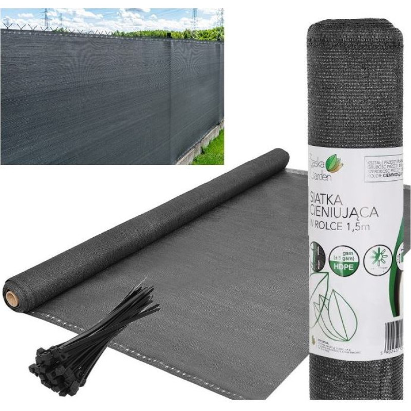 SHADE NET 140G/M2 1.5X25M DARK GRAY