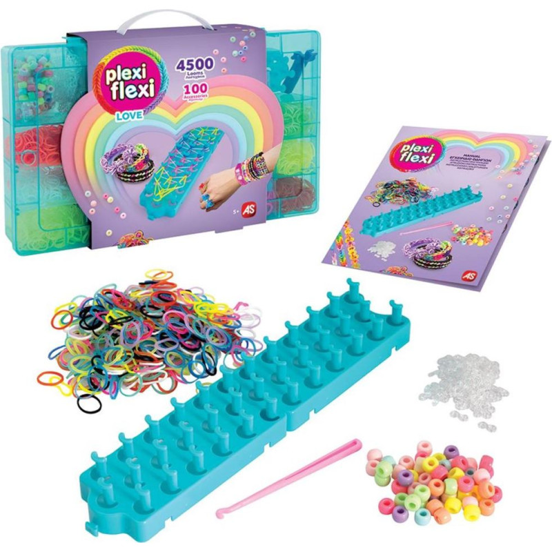 As Company AS Plexi Flexi LOVE: Μεγάλη Θήκη 4500 Λαστιχάκια & 100 Αξεσουάρ (1080-25575)