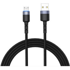 Tellur Data Cable USB to Micro USB LED Nylon Braided 1.2m Black