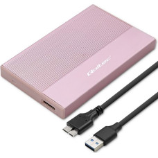 Qoltec Obudowa | kieszeń na dysk ssd hdd 2.5 cala | sata | usb 3.0 | super  speed 5gb/s | 2tb | różowy