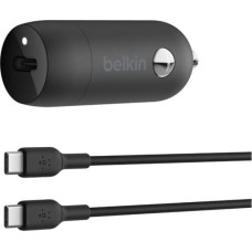 Belkin Ładowarka samochodowa 30w pd pps czarna + kabel usb-c