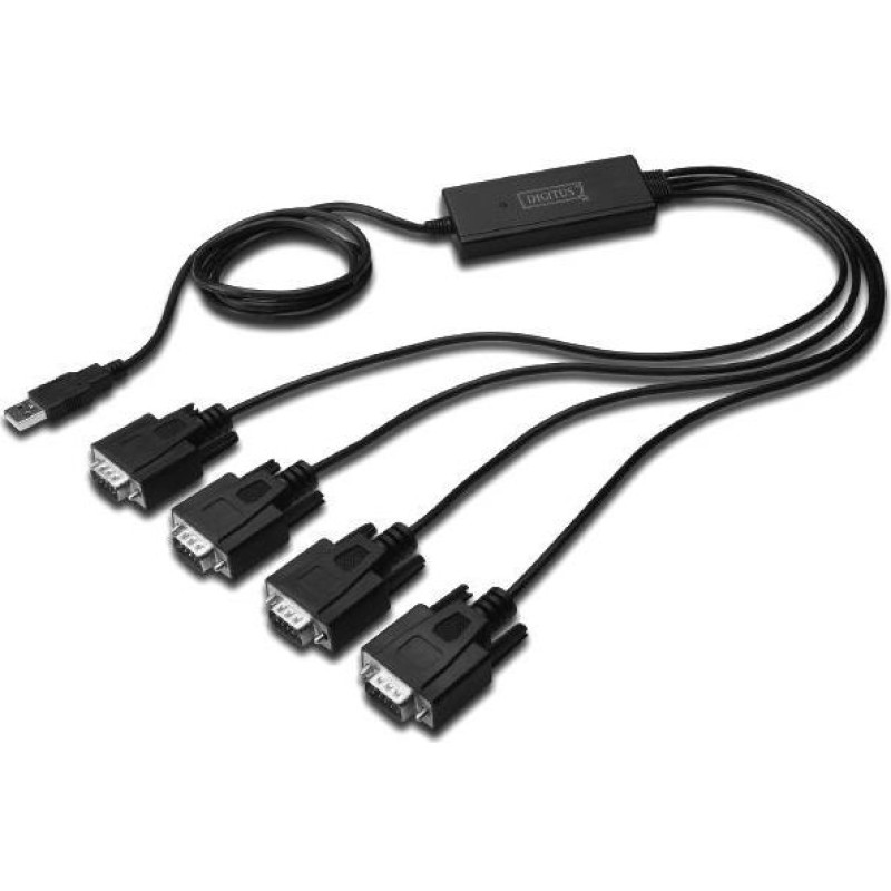 Digitus Konwerter/adapter usb 2.0 do 4x rs232 (db9) z kablem usb a m/Ż dł. 1,5m