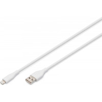 Digitus Kabel zasilający silikonowy usb-a - lightning, usb 2.0 12w, certyfikat mfi, 2m biały