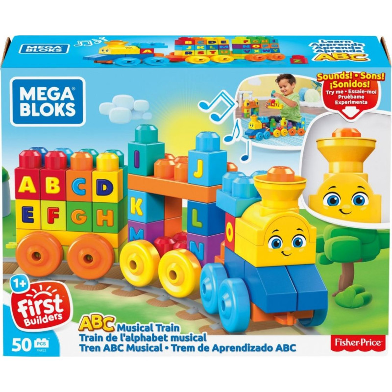 Mega Bloks Klocki muzyczny pociąg abc
