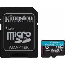 Kingston Karta microsd 128gb canvasgo! plus 200mb/s a2 u3 v30 + adapter