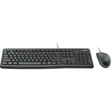 Logitech Zestaw klawiatura + mysz logitech mk120 920-002562 (membranowa; usb 2.0; (us); kolor czarny; optyczna; 1000 dpi)