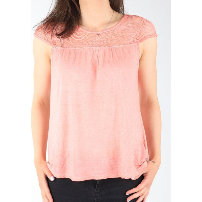 Wrangler Capsleeve Tee Coral Peach W W7337FDJX (l)