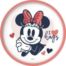Stor : Minnie Mouse Heart Full Non Slip Bicolor Premium Plate  (10793)