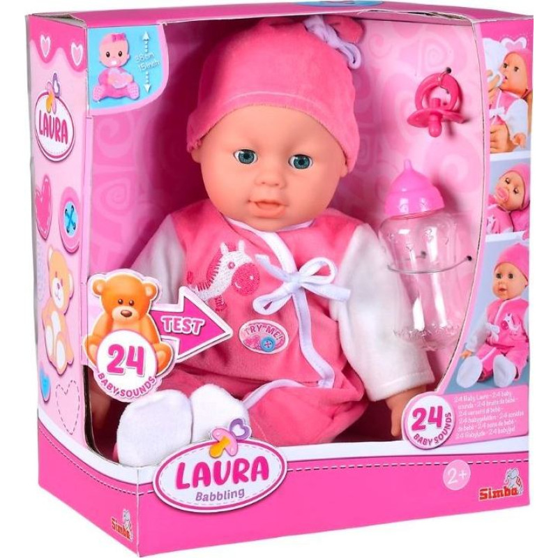 Simba Lalka bobas laura gaworząca, 38 cm