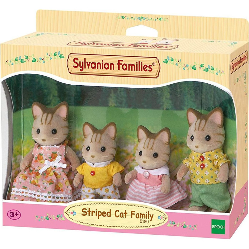 Sylvanian Families - Striped Cat Family - Toy - rotaļlieta