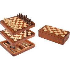 Philos Chess Backgammon Checkers Set, travel, field 18 mm, magnetic šahs nardi dambrete