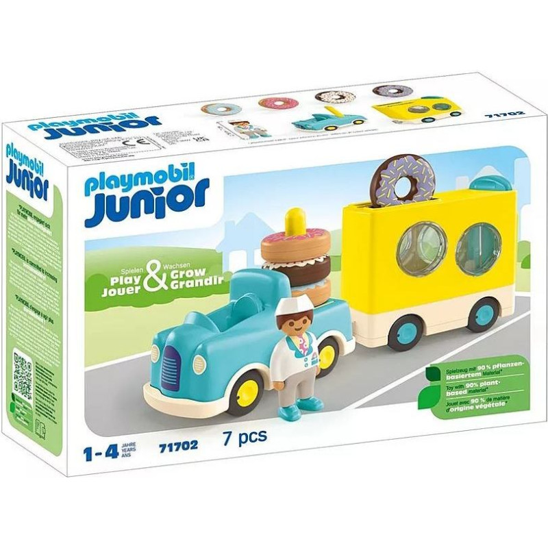 Playmobil Zestaw z figurkami junior 71702 szalony donut truck z funkcją układania i sortowania