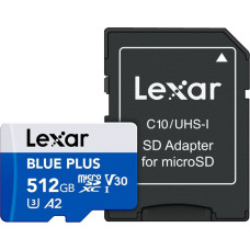 Lexar Karta pamięci microsd 512gb c10 a2 u3 v30 170mb/s blue plus